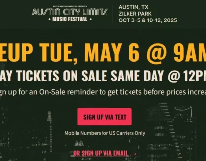 Austin City Limits Music Festival (ACL) 2025 Lineup, Tickets Presale 2025